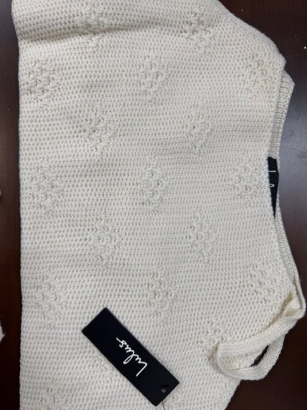 NWT Lulus Del Mar Cream Tasseled Knit Sweater Tank Top (size S) - Picture 7 of 11